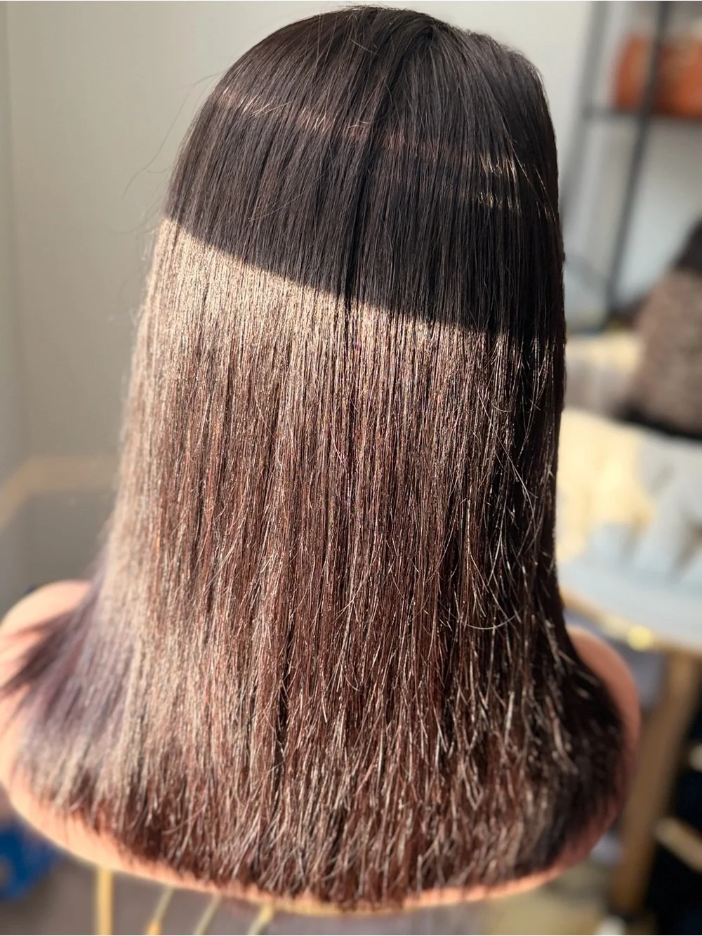 100% Raw Human Hair Straight Wig – Dark Brown